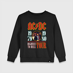 Свитшот хлопковый детский ACDC HIGHWAY TO HELL TOUR, цвет: черный