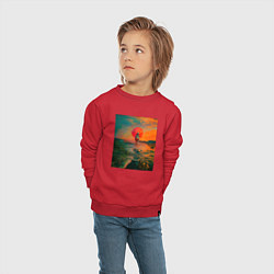 Свитшот хлопковый детский Одинокий Астронавт, цвет: красный — фото 2