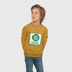 Свитшот хлопковый детский Bos Celtics, цвет: горчичный — фото 2