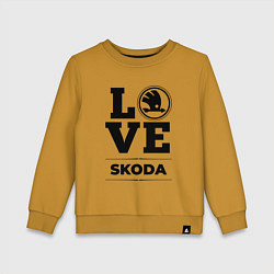 Свитшот хлопковый детский Skoda Love Classic, цвет: горчичный