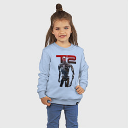 Свитшот хлопковый детский Terminator 2 - T800, цвет: мягкое небо — фото 2
