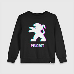 Детский свитшот Значок Peugeot в стиле Glitch