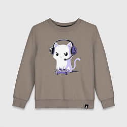 Детский свитшот Котёнок игроман The kitten is a gambler