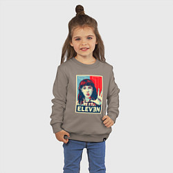 Свитшот хлопковый детский Stranger Things Eleven, цвет: утренний латте — фото 2