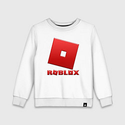 Свитшот хлопковый детский ROBLOX логотип красный градиент, цвет: белый