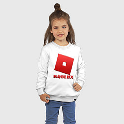 Свитшот хлопковый детский ROBLOX логотип красный градиент, цвет: белый — фото 2