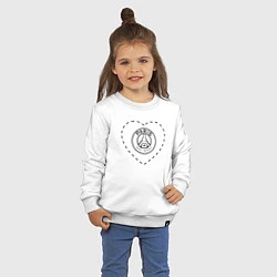 Свитшот хлопковый детский Лого PSG в сердечке, цвет: белый — фото 2