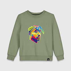 Свитшот хлопковый детский 2PAC Style, цвет: авокадо