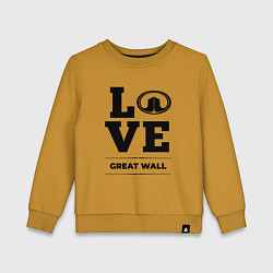 Свитшот хлопковый детский Great Wall Love Classic, цвет: горчичный