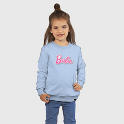 Свитшот хлопковый детский Barbie logo, цвет: мягкое небо — фото 2