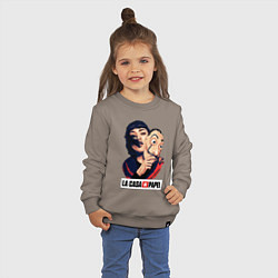 Свитшот хлопковый детский Бумажный дом La casa de papel, цвет: утренний латте — фото 2