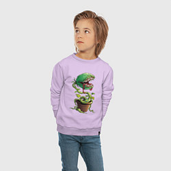 Свитшот хлопковый детский Plant - Piranha, цвет: лаванда — фото 2