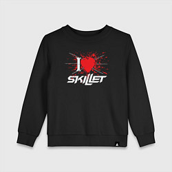 Свитшот хлопковый детский Skillet Сердце, цвет: черный