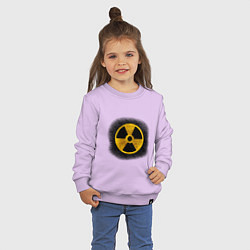 Свитшот хлопковый детский Знак радиоактивность, цвет: лаванда — фото 2