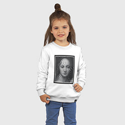 Свитшот хлопковый детский Женский портрет - оптическая иллюзия, цвет: белый — фото 2
