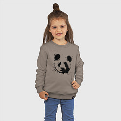 Свитшот хлопковый детский Прикольный панда - клякса, цвет: утренний латте — фото 2