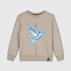 Свитшот хлопковый детский Птица из воды - иллюзия, цвет: миндальный
