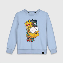 Свитшот хлопковый детский Cyber-Bart - Simpsons family, цвет: мягкое небо