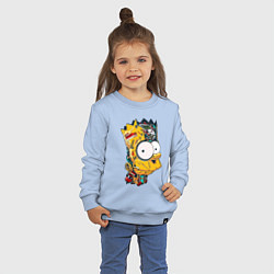 Свитшот хлопковый детский Cyber-Bart - Simpsons family, цвет: мягкое небо — фото 2