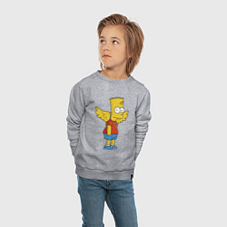 Свитшот хлопковый детский Барт Симпсон - единорог, цвет: меланж — фото 2