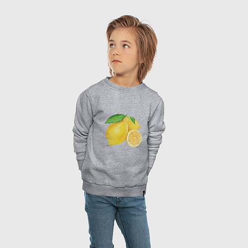 Детский свитшот Сочные лимоны / Меланж – фото 4