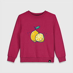Свитшот хлопковый детский Вкусные Лимончики, цвет: маджента