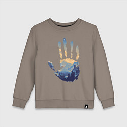 Свитшот хлопковый детский Отпечаток ладони Кратоса, цвет: утренний латте