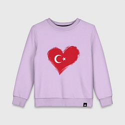 Свитшот хлопковый детский Сердце - Турция, цвет: лаванда