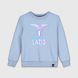 Свитшот хлопковый детский Lazio FC в стиле glitch, цвет: мягкое небо