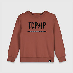 Свитшот хлопковый детский TCPIP Connecting people since 1972, цвет: кирпичный