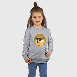 Свитшот хлопковый детский Пёсик Доге в очках, цвет: меланж — фото 2
