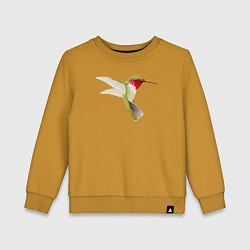 Свитшот хлопковый детский Колибри зелёная, цвет: горчичный