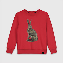 Свитшот хлопковый детский Бронзовый заяц - скульптура - art, цвет: красный