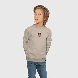 Свитшот хлопковый детский Илон Маск - мем, цвет: миндальный — фото 2