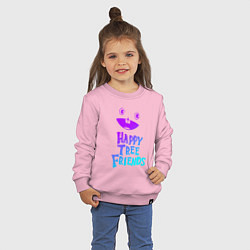 Свитшот хлопковый детский Happy Three Friends - NEON, цвет: светло-розовый — фото 2