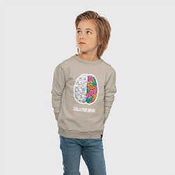 Свитшот хлопковый детский Creative Brain, цвет: миндальный — фото 2