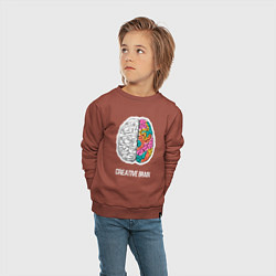 Свитшот хлопковый детский Creative Brain, цвет: кирпичный — фото 2