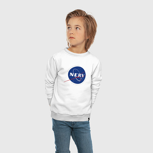 Детский свитшот NASA NERV / Белый – фото 4