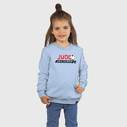 Свитшот хлопковый детский Дзюдоист лого, цвет: мягкое небо — фото 2