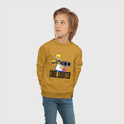 Свитшот хлопковый детский Гомер Симпсон - крутой стрелок, цвет: горчичный — фото 2