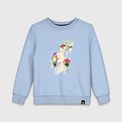 Детский свитшот Живопись полет колибри