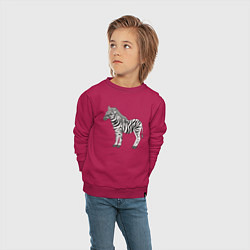Свитшот хлопковый детский Милая зебра, цвет: маджента — фото 2