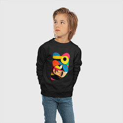 Свитшот хлопковый детский Поп-арт в стиле Пабло Пикассо, цвет: черный — фото 2