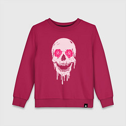Свитшот хлопковый детский Jolly skull, цвет: маджента