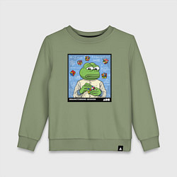 Свитшот хлопковый детский Pepe brainshtorm, цвет: авокадо