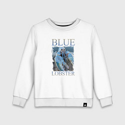 Свитшот хлопковый детский Blue lobster meme, цвет: белый