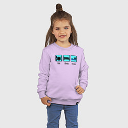 Свитшот хлопковый детский Ешь Спи Плавай, цвет: лаванда — фото 2