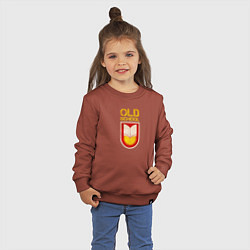 Свитшот хлопковый детский Old School emblem, цвет: кирпичный — фото 2
