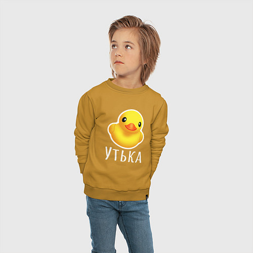 Детский свитшот Жёлтая резиновая уточка / Горчичный – фото 4