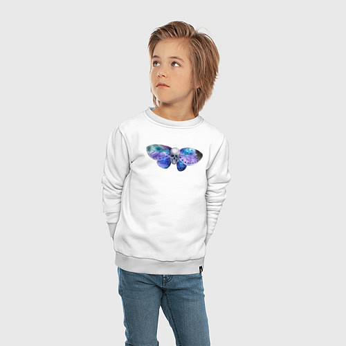 Детский свитшот Череп - бабочка / Белый – фото 4